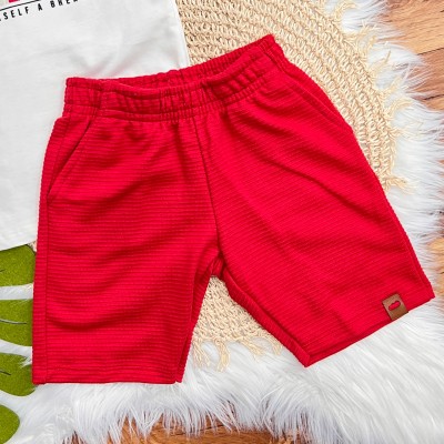 Conj. Camiseta Vocation Mode e Bermuda - Off White e Vermelho